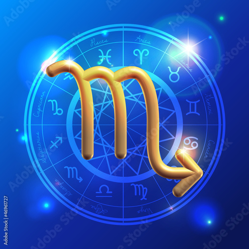 Vector: Zodiac Scorpio golden sign Zodiac Scorpio golden sign