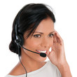 Happy call center woman