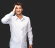 Portrait Of Unhappy Man