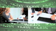 Montage business people trading in stocks and Shares