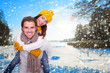 winter fun couple family