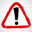Vector: Red hand-painted exclamation / warning / danger sign Red hand-painted exclamation / warning / danger sign