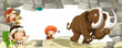 The stone age border - illustration for the children