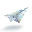 Un avion plié avec des billets de 20 euros