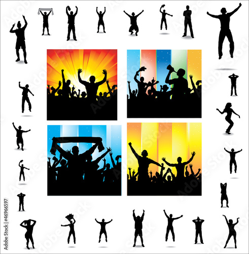 Vector: Set posters for sports championships and music concerts. Set posters for sports championships and music concerts.
