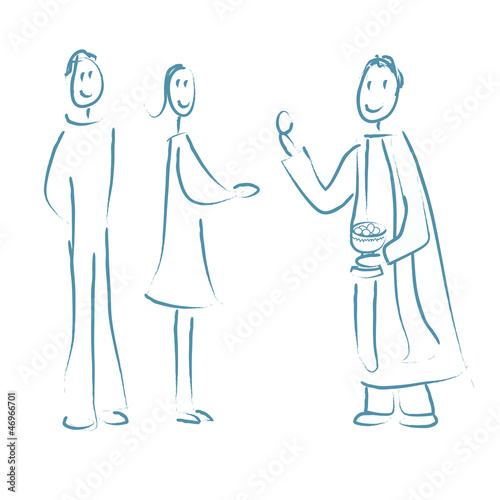 Illustration: communion prêtre adultes communion prêtre adultes