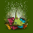 Christmas tree tract green background