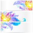 Shining flowers vector background brochure template