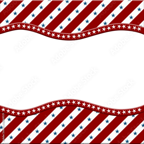 Illustration: Red , White and Blue American celebration frame for your message Red , White and Blue American celebration frame for your message