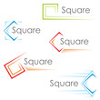 Vektor: Set of colorful pictograms with square Set of colorful pictograms with square