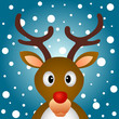 Reindeer with snow background