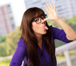 Crazy Woman With Stick Out Tongue