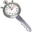 Illustration: Schlüssel mit Uhr Schlüssel mit Uhr