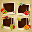 Vector: Scrap holiday vintage photo frames for Christmas and New Year Scrap holiday vintage photo frames for Christmas and New Year
