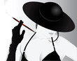 Lady smoking a cigarette