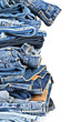 Pantalones vaqueros con espacio publicitario al lado derecho