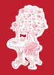 A girl at a table in a cafe. In love