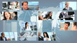 Montage Ethnic Business People With wireless Technology