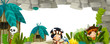 The stone age border - illustration for the children