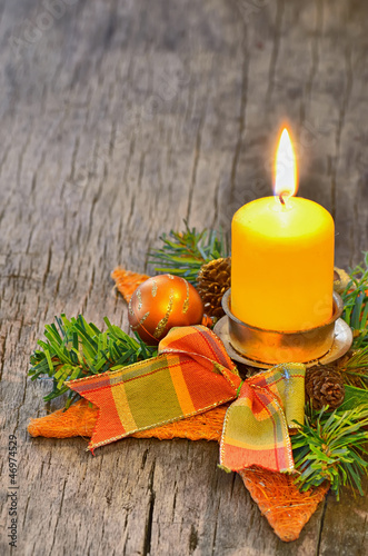 Photo: Candle and Christmas Candle and Christmas