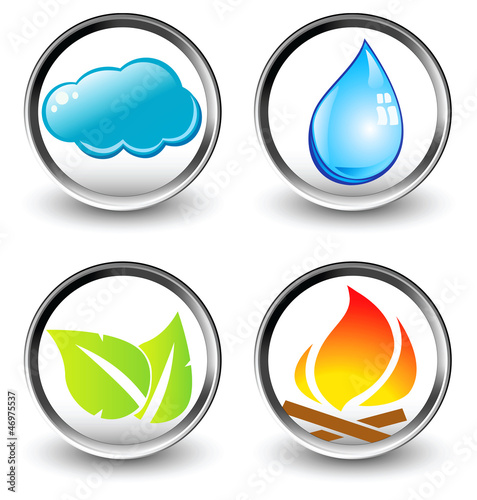 Vector: Vector symbols of four elements of nature Vector symbols of four elements of nature