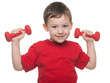 Morning exercises with dumbbells