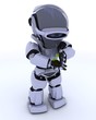 Robot  nurturing a  seedling plant