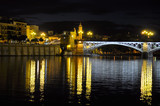 neighborhood and river at night - Fine Art prints