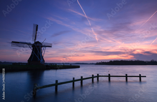 Photo: Windmill autumn sunset Windmill autumn sunset