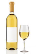 White wine bottle isolated on white