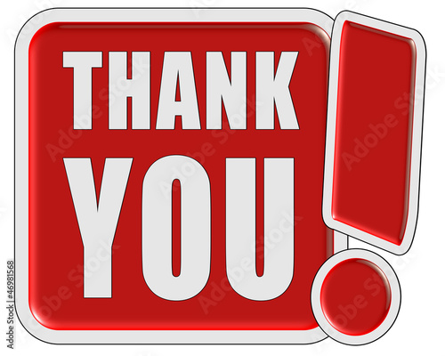 Illustration: !-Schild rot quad THANK YOU !-Schild rot quad THANK YOU