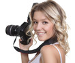 woman shooting with a camera