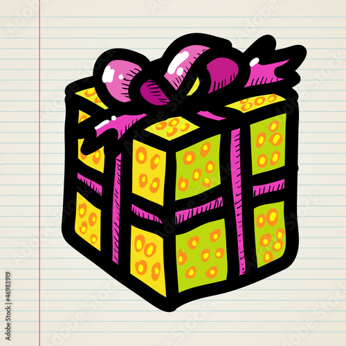 Vector: Doodle cartoon gift Doodle cartoon gift