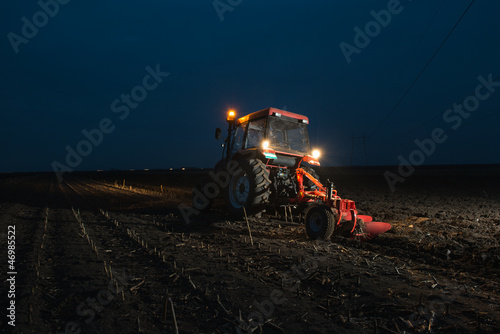 Photo: plowing at night plowing at night