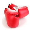Red boxing gloves isolated on white