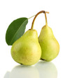 Juicy flavorful pears isolated on white