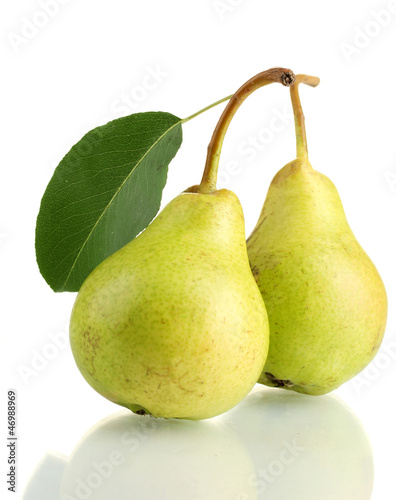 Photo: Juicy flavorful pears isolated on white Juicy flavorful pears isolated on white