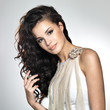 Beautiful woman with long brown hair