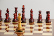Chess king alone in danger