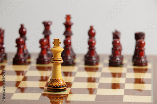 Photo: Chess king alone in danger Chess king alone in danger