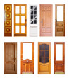 Photo: Set of wooden doors. Isolated on white Set of wooden doors. Isolated on white