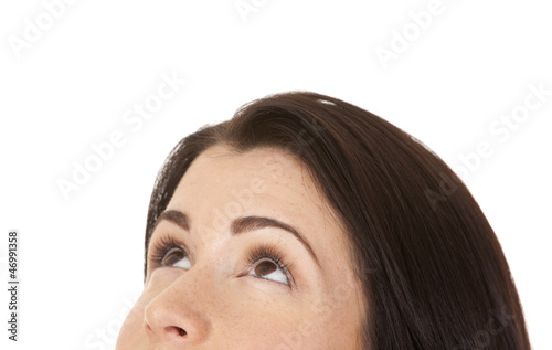 Photo: brunette looking up brunette looking up