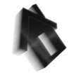 Photo: Black icon-like image of house with rectangular door and chimney Black icon-like image of house with rectangular door and chimney