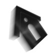 Photo: Black pixel icon-like image of house with roundish door and smal Black pixel icon-like image of house with roundish door and smal