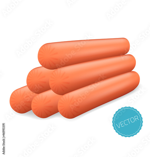 Vector: Sausages on white background Sausages on white background
