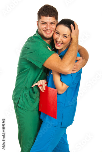 Photo: Young doctors in love Young doctors in love