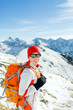 Photo: Hiking and walking woman in winter mountains Hiking and walking woman in winter mountains