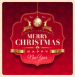 Vector: Christmas greeting decorative label - vector illustration Christmas greeting decorative label - vector illustration