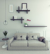 sofa with flowers