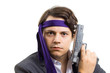 Mad Business Man Holding Gun